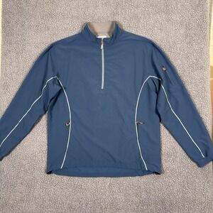 Peter Millar Element 4 Wind Full Zip Windbreaker Jacket Mens Size Large Blue